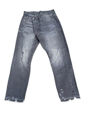Woman’s  Distressed black Straight-Leg Jeans